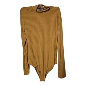Ambiance Yellow Crewneck Sweater Ribbed Knit